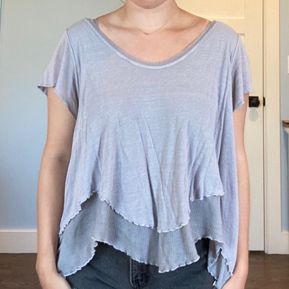 Free People Flowy Top with Racerback Detail